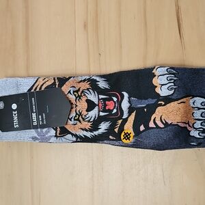 STANCE Jungle Cat Classic Crew Socks Sz. L Tiger Socks NWT
